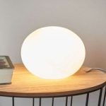 Glas Oval den dekorative bordlampe, Ø 18 cm