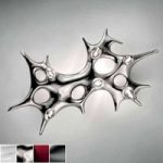 BAOBAB abstrakt formgivne pendellampe, sølvfarvet