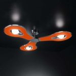 Innovativ Flat loftlampe, 3 lyskilder, orange