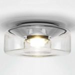 Klar glasskærm – LED loftslampe Curling M