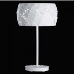 Hvid bordlampe Apta med krystaller