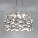 Nikkelfarvet LED-pendellampe Anish – Ø 44 cm