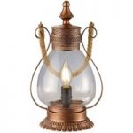 Linda kobberfarvet bordlampe med antik præg