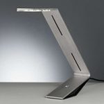 LED-bordlampe Flad, sølvgrå
