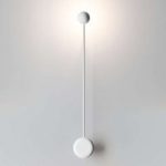 Hvid designer væglampe Pin med LED