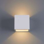 Terningformet LED væglampe “Marita”, i gips