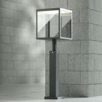 LED-gadelampe Cube, grafitgrå, IP54, 60 cm