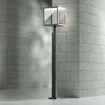 LED-gadelampe Cube, grafitgrå, IP54, 100 cm