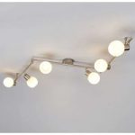 Elaine – LED-loftslampe, 6 lyskilder, nikkel mat