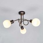 Elaine-loftslampe i rustbrun og med tre lyskilder