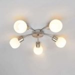 5 runde lyskilder Elaine – LED-loftslys,nikkel mat