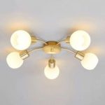 Elaine – LED-loftslampe i messing, 5 lyskilder