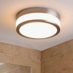 LED-badeværelses loftslampe Flavi, mat nikkel