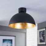 Smuk LED-loftlampe i sort og guld