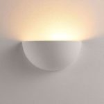 Halvrund LED uplight væglampe Narin af gips, hvid