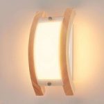 Bølget LED væglampe Zuna i træ, dæmpbar