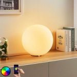 Lindby Smart LED-RGB-bordlampe Rhona, kugle