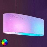 LED-RGB-pendellampe Alwine med punktdesign, oval