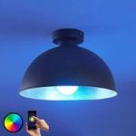 Lindby Smart LED-loftlampe Bowl 31 cm sort