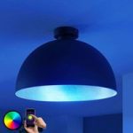 Lindby Smart LED-loftlampe Bowl 41 cm sort