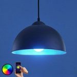 Lindby Smart LED-pendellampe Bowl 31 cm sort