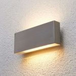 Safira – udendørsvæglampe af ædelstål og med LED