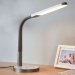 Grå LED skrivebordslampe Maily, USB og lysdæmper