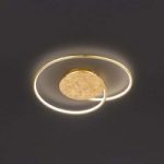 LED-loftlampe Opus, guld, længde 45 cm