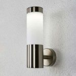 Cylindrisk LED solcellelampe Aleeza, rustfrit stål