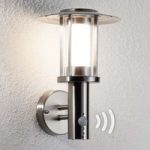 Udendørs LED-væglampe Gregory rustfrit stål sensor