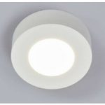 Hvid LED loftslampe Marlo med rund form til badet