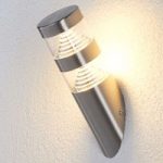 Lanea – skæv ædelstål udendørslampe med LED