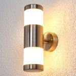 LED-væglampe i rustfrit stål med 2 lamper udendørs