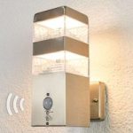 LED udendørs væglampe Sinja i rustfrit stål sensor