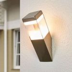 LED væglampe Baily i fakkelform, rustfrit stål