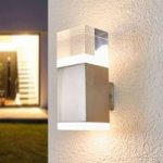 LED udendørs væglampe Nerius, rustfrit stål, akryl