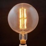 E27 LED globepære filament 6W, 500Lm, rav 2.200K